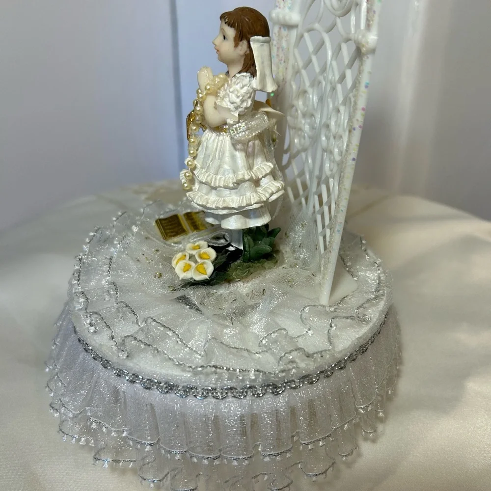Elegant White Prayer Figurine for first communion